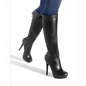 Wide Calf Black Knee Boots size 9